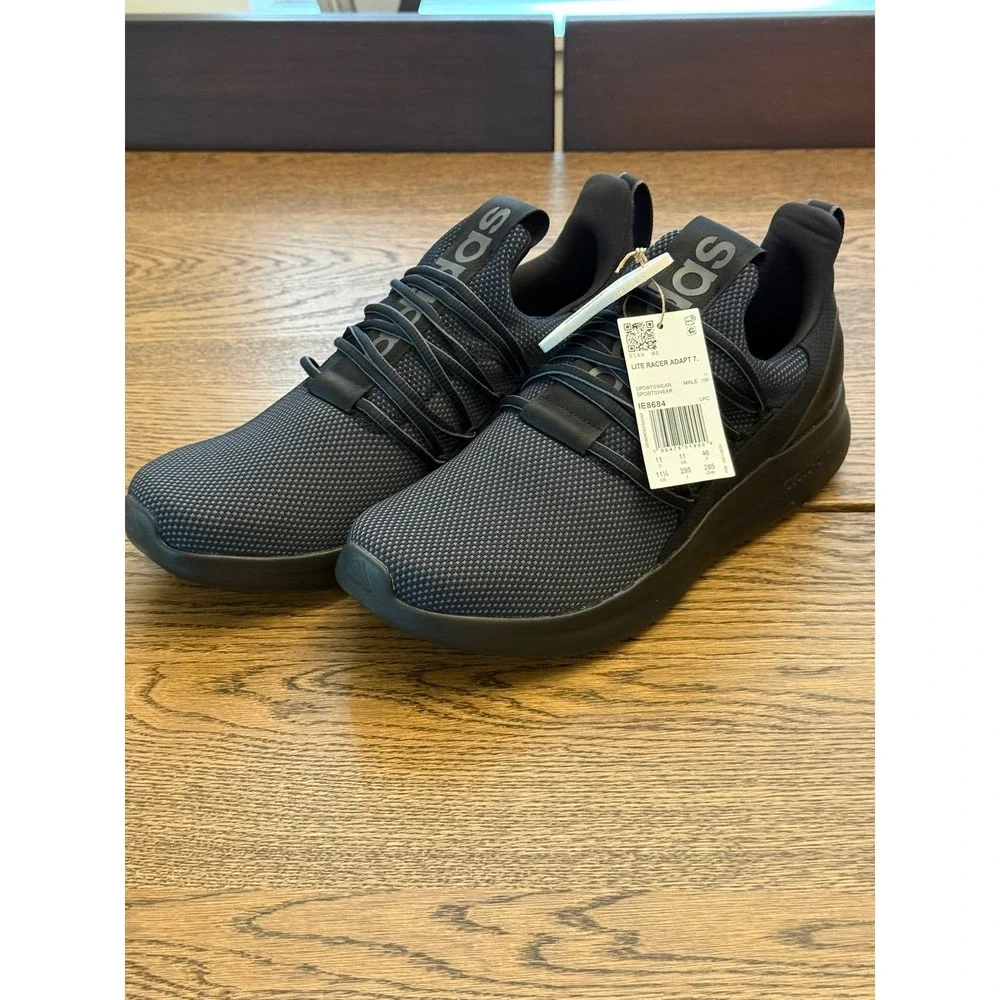 Adidas Lite Racer Adapt 7.0 Men's Core Black Slip on Sneakers Size 11.5